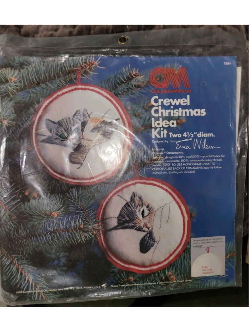 Vintage Crewel Kits X2 Kittens 1978 Puma Cub New NIP Sealed
